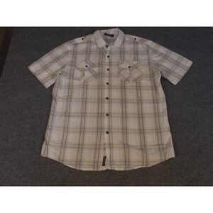IRREVERENT Mens Plaid Short Sleeve Button Up Shirt Size L #1881